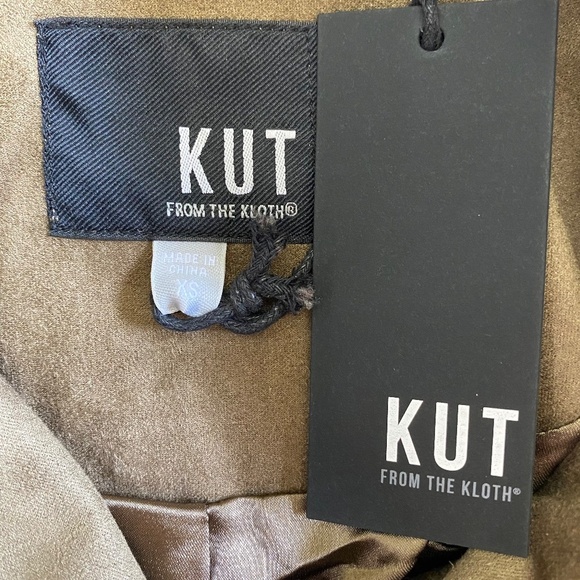 KUT from the Kloth, Edith Faux Suede Moto Jacket, Canyon (Brown/Tan) Size XS NWT - Picture 4 of 14